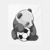 Panda mit Fußball Fleecedecke (Vorderseite)