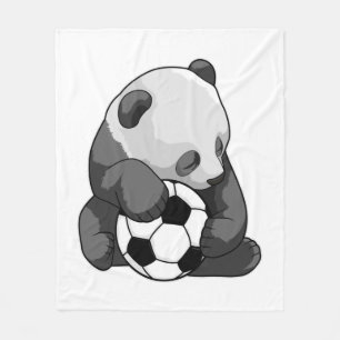 Panda mit Fußball Fleecedecke