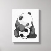 Panda mit Fußball Leinwanddruck (Vorderseite)
