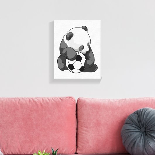 Panda mit Fußball Leinwanddruck (Insitu (Wohnzimmer))