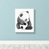 Panda mit Fußball Leinwanddruck (Insitu (Holzboden))