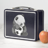 Panda mit Fußball Metall Brotdose (Beispiel)