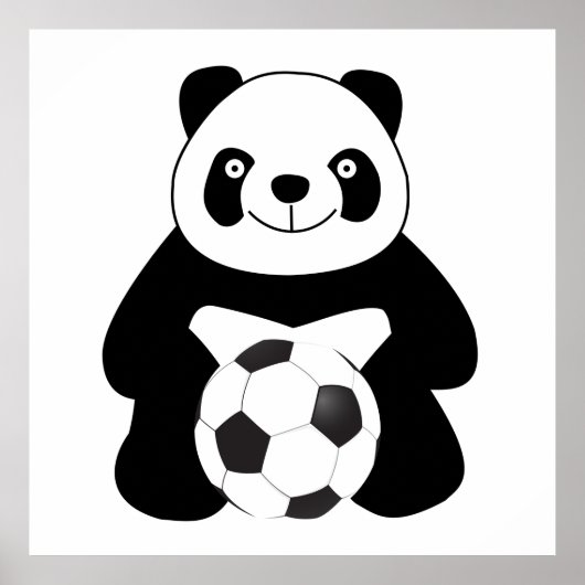 Panda mit Fußball Poster (Vorne)