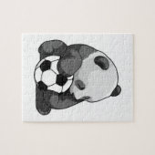 Panda mit Fußball Puzzle (Horizontal)