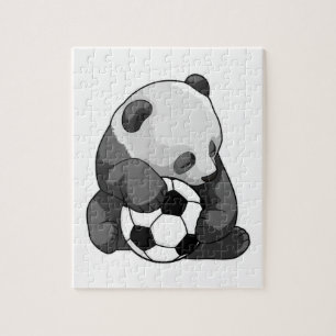 Panda mit Fußball Puzzle