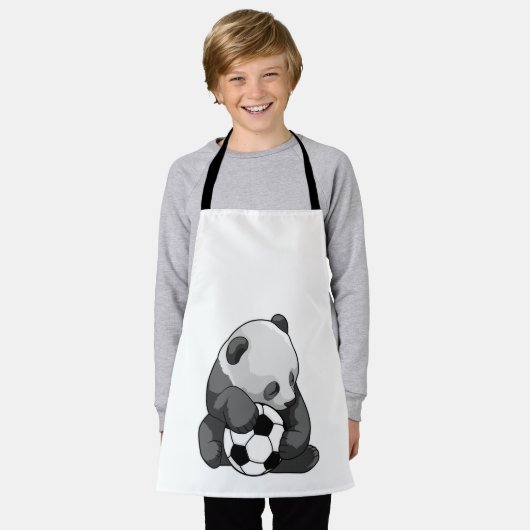 Panda mit Fußball Schürze (Getragen)