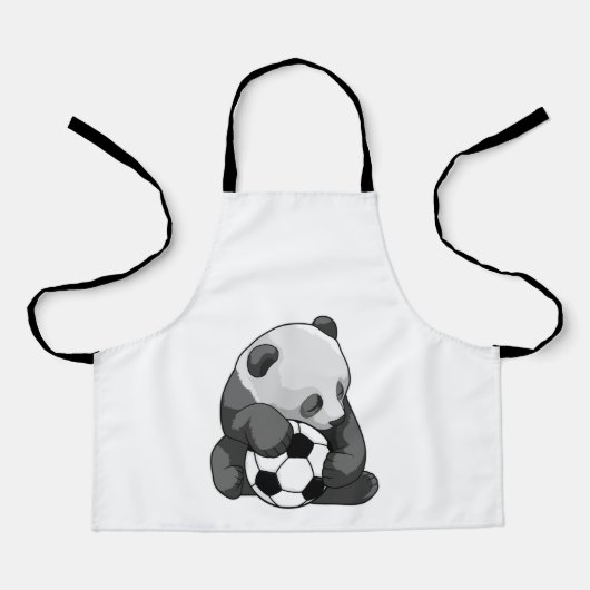 Panda mit Fußball Schürze (Vorderseite)