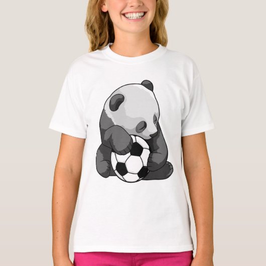 Panda mit Fußball T-Shirt (Vorderseite)