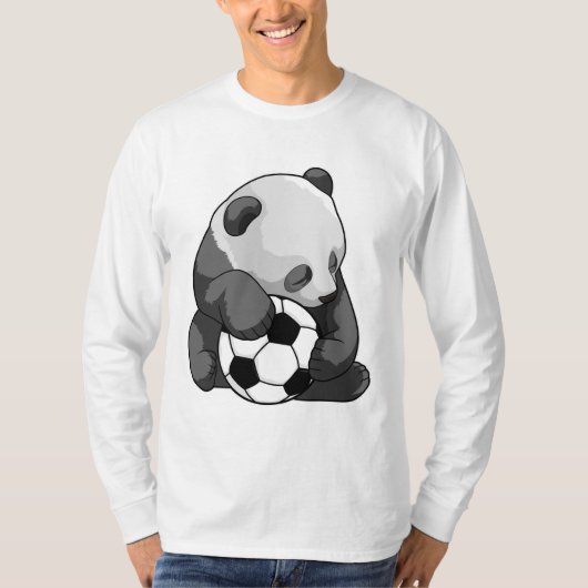 Panda mit Fußball T-Shirt (Vorderseite)