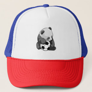 Panda mit Fußball Truckerkappe