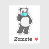 Panda mit Gesichtsmaske Aufkleber (Blatt)