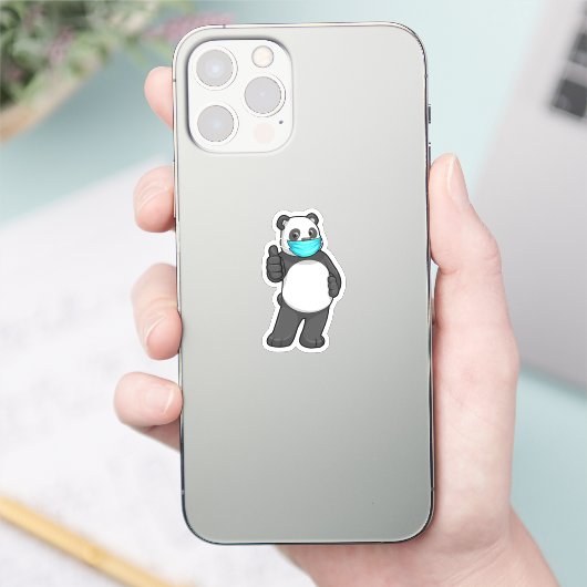 Panda mit Gesichtsmaske Aufkleber (Telefon)