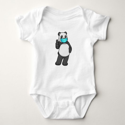 Panda mit Gesichtsmaske Baby Strampler (Vorderseite)