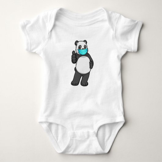 Panda mit Gesichtsmaske Baby Strampler (Vorderseite)