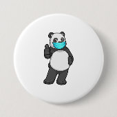Panda mit Gesichtsmaske Button (Vorderseite)