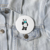 Panda mit Gesichtsmaske Button (Beispiel)