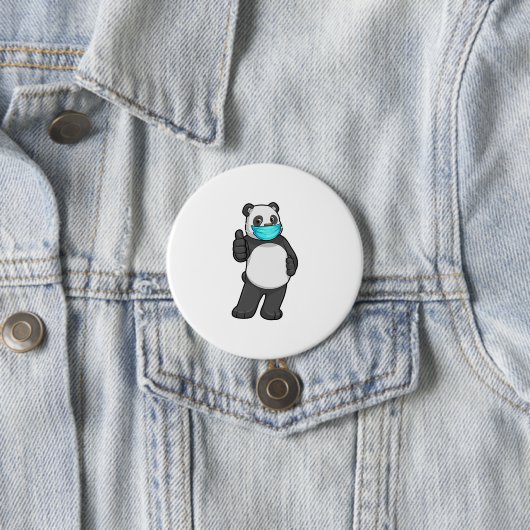 Panda mit Gesichtsmaske Button (Beispiel)