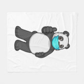 Panda mit Gesichtsmaske Fleecedecke (Vorderseite (Horizontal))