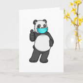 Panda mit Gesichtsmaske Karte (Gelbe Blume)