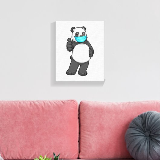 Panda mit Gesichtsmaske Leinwanddruck (Insitu (Wohnzimmer))