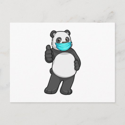 Panda mit Gesichtsmaske Postkarte (Vorderseite)