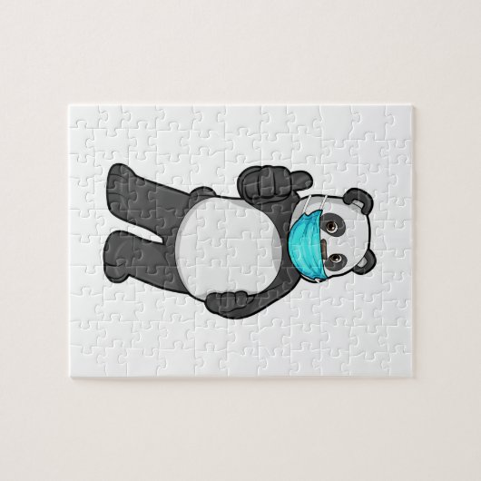 Panda mit Gesichtsmaske Puzzle (Horizontal)