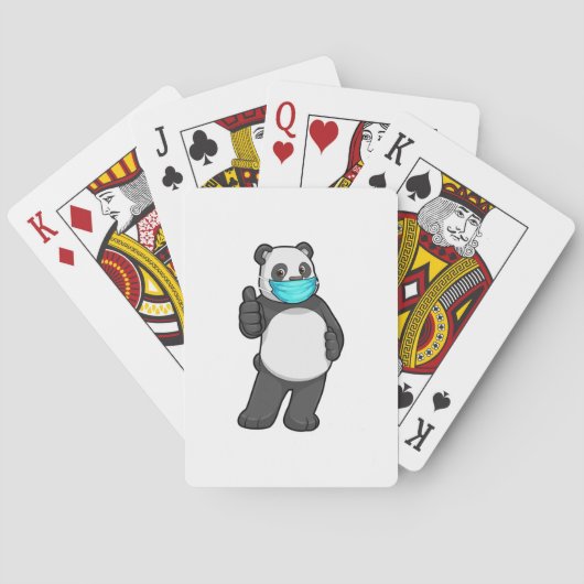 Panda mit Gesichtsmaske Spielkarten (Rückseite)