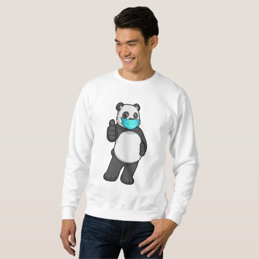 Panda mit Gesichtsmaske Sweatshirt (Vorne ganz)
