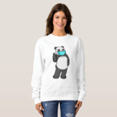 Panda mit Gesichtsmaske Sweatshirt (Vorne ganz)