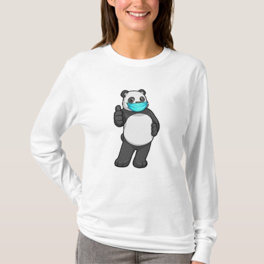 Panda mit Gesichtsmaske T-Shirt (Vorderseite)