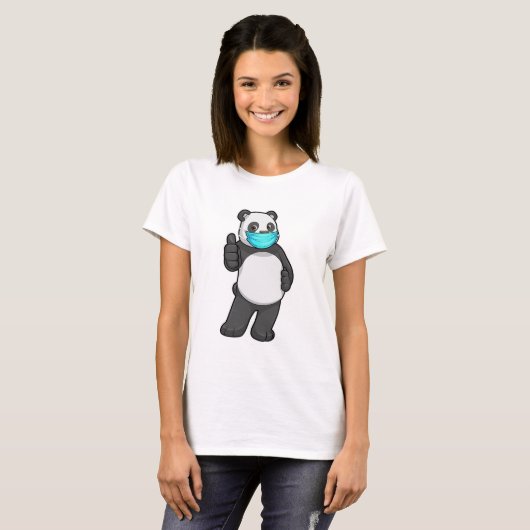 Panda mit Gesichtsmaske T-Shirt (Vorne ganz)