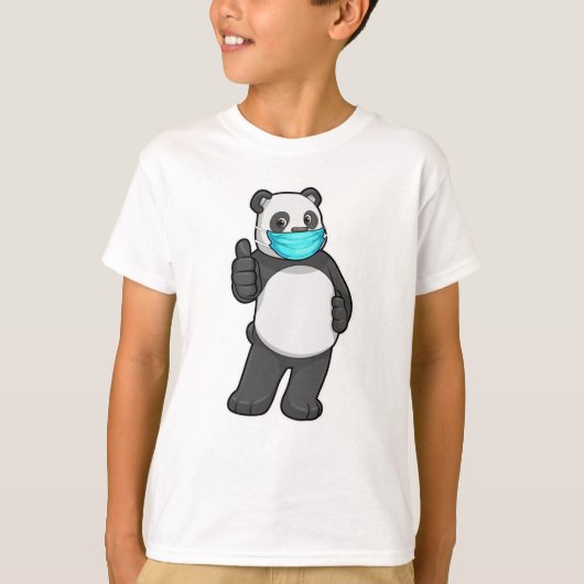 Panda mit Gesichtsmaske T-Shirt (Vorderseite)