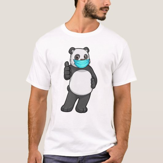 Panda mit Gesichtsmaske T-Shirt (Vorderseite)