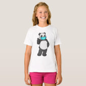 Panda mit Gesichtsmaske T-Shirt (Vorne ganz)