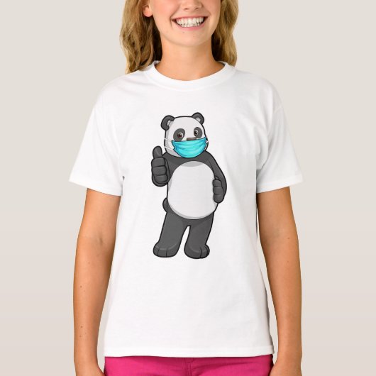 Panda mit Gesichtsmaske T-Shirt (Vorderseite)