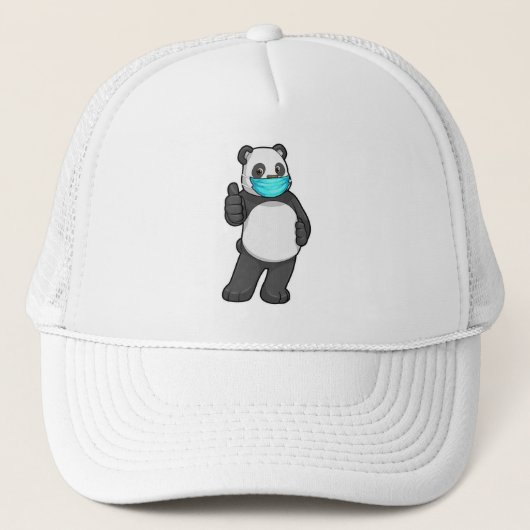 Panda mit Gesichtsmaske Truckerkappe (Vorderseite)