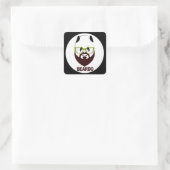 Panda mit grüner Brille BEARDO Quadratischer Aufkleber (Tasche)