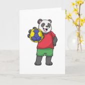 Panda mit Handball Sport Karte (Gelbe Blume)