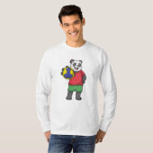 Panda mit Handball Sport T-Shirt (Vorne ganz)