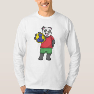 Panda mit Handball Sport T-Shirt