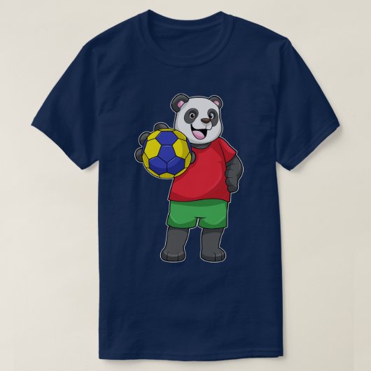 Panda mit Handball Sport T-Shirt (Design vorne)