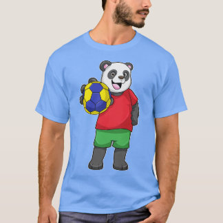 Panda mit Handball Sport T-Shirt