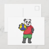 Panda mit Handballsport Postkarte (Vorne/Hinten)