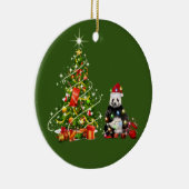 Panda mit Hat LIGHTS Weihnachten Keramik Ornament (Rechts)