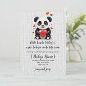 Panda mit Herz - Adorable Liebe Malerei Einladung (Stehend Vorderseite)
