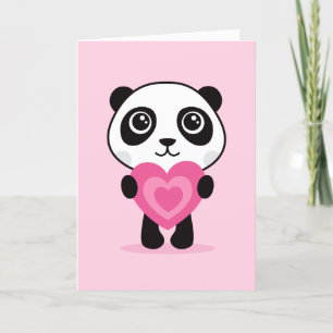 Panda mit Herz, Happy Valentinstag Karte