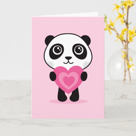 Panda mit Herz, ich Liebe Sie Karte (Gelbe Blume)