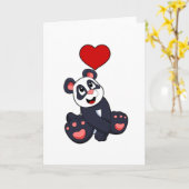 Panda mit Herz Karte (Gelbe Blume)