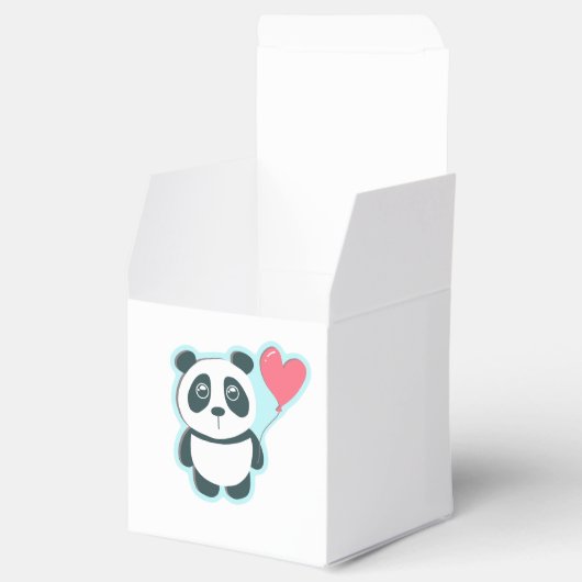 Panda mit Herzballon Geschenkschachtel (Geöffnet)