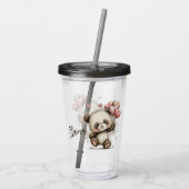 Panda mit Herzballons Acryltrinkbecher (Rückseite)